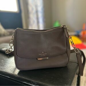Small Taupe Colored Kate Spade Purse w/ Chain Strap